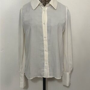 Forever 21 Cream Button-Front Blouse